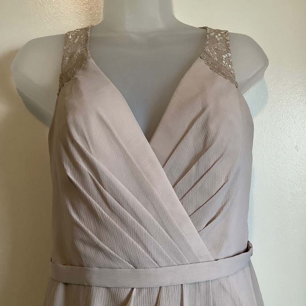 taupe bridesmaid dresses david's bridal | | Davids Bridal Lace Back Pleated Chffon Vneck Dress Champagne 4 stripeshop neckline and micro pleated Greek Yogurt Blue Cheese Color:SILVER NUDE